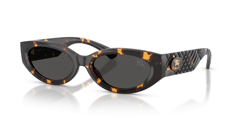 แว่นกันแดด Burberry BE4505U-410687 มุมเฉียง สีฮาวานาเหลือง สำหรับผู้หญิง