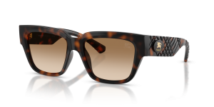 แว่นกันแดด Burberry BE4506U-300289 มุมเฉียง สีฮาวานาเข้ม สำหรับผู้หญิง
