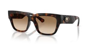 แว่นกันแดด Burberry BE4506U-300289 มุมเฉียง สีฮาวานาเข้ม สำหรับผู้หญิง