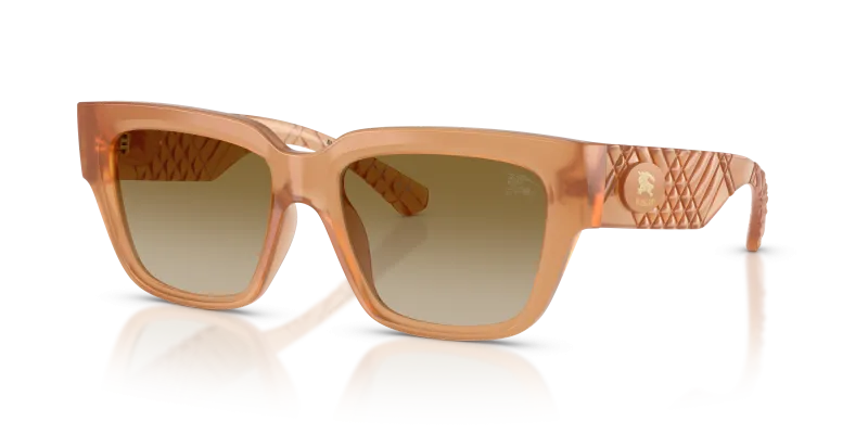 แว่นกันแดด Burberry BE4506U-426613 มุมเฉียง สีเบจ สำหรับผู้หญิง