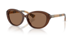 แว่นกันแดด Burberry BE4507D-424373 มุมเฉียง สีน้ำตาล สำหรับผู้หญิง