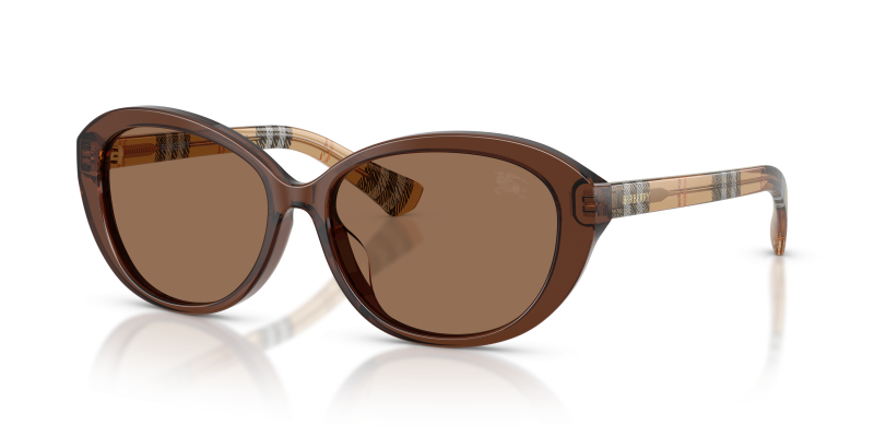 แว่นกันแดด Burberry BE4507D-424373 มุมเฉียง สีน้ำตาล สำหรับผู้หญิง