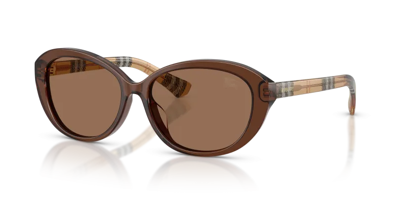 แว่นกันแดด Burberry BE4507D-424373 มุมเฉียง สีน้ำตาล สำหรับผู้หญิง