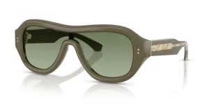 แว่นกันแดด Burberry BE4509U-42728E มุมเฉียง สีเขียว สำหรับผู้ใช้ทุกเพศ
