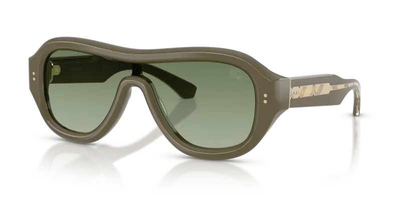แว่นกันแดด Burberry BE4509U-42728E มุมเฉียง สีเขียว สำหรับผู้ใช้ทุกเพศ