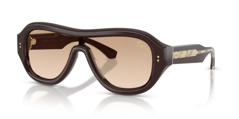 แว่นกันแดด Burberry BE4509U-42748D มุมเฉียง สีน้ำตาล สำหรับผู้ใช้ทุกเพศ