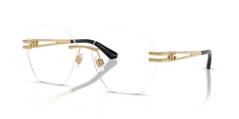แว่นสายตา Dolce & Gabbana DG1369-02 มุมเฉียง สีทอง สำหรับผู้หญิง