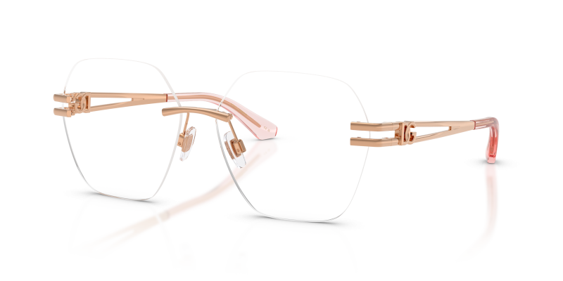 กรอบแว่นสายตา Dolce & Gabbana DG1369-1298 Rose Gold แว่นสายตา Dolce & Gabbana DG1369-1298 มุมเฉียง สีโรสโกลด์ สำหรับผู้หญิง