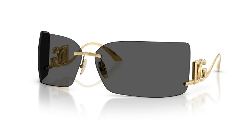 แว่นกันแดด Dolce & Gabbana DG2319 02/87 Gold Dark Grey Dolce & Gabbana DG2319 02/87 แว่นกันแดดสีทอง เลนส์เทาเข้ม สำหรับผู้หญิง