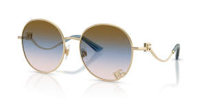 Dolce & Gabbana DG2324 488/U6 แว่นกันแดดสีทองอ่อน เลนส์ไล่สีชมพู-ฟ้า สำหรับผู้หญิง