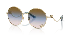 Dolce & Gabbana DG2324 488/U6 แว่นกันแดดสีทองอ่อน เลนส์ไล่สีชมพู-ฟ้า สำหรับผู้หญิง