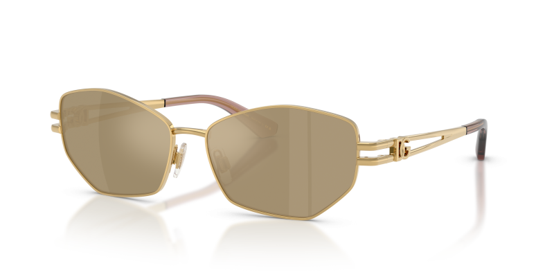 แว่นกันแดด Dolce & Gabbana DG2338-02/03 มุมเฉียง สีทอง สำหรับผู้หญิง