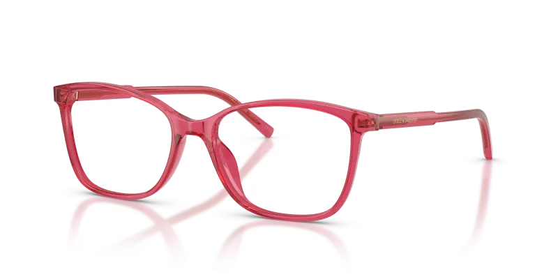 กรอบแว่นสายตา Dolce & Gabbana DG3424-1754 Transparent Cherry แว่นสายตา Dolce & Gabbana DG3424-1754 มุมเฉียง สีเชอร์รี่โปร่งใส สำหรับผู้หญิง