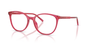 แว่นสายตา Dolce & Gabbana DG3425-1754 มุมเฉียง สีเชอร์รี่โปร่งใส สำหรับผู้หญิง