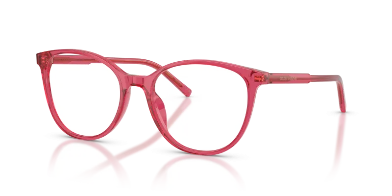 แว่นสายตา Dolce & Gabbana DG3425-1754 มุมเฉียง สีเชอร์รี่โปร่งใส สำหรับผู้หญิง