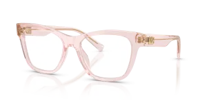 แว่นสายตา Dolce & Gabbana DG3430-3148 มุมเฉียง สีชมพูโปร่งใส สำหรับผู้หญิง