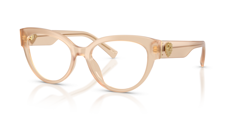 กรอบแว่นสายตา Dolce & Gabbana DG3440-3089 Opal Beige แว่นสายตา Dolce & Gabbana DG3440-3089 มุมเฉียง สีเบจโอปอล สำหรับผู้หญิง