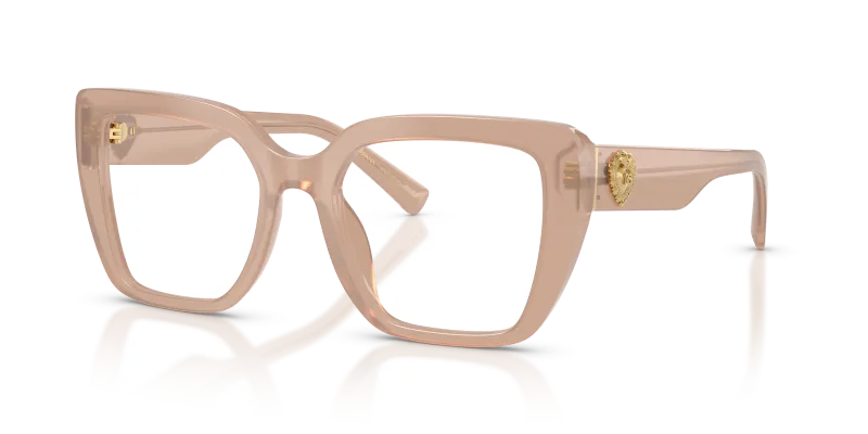 กรอบแว่นสายตา Dolce & Gabbana DG3441-3042 Opal Brown แว่นสายตา Dolce & Gabbana DG3441-3042 มุมเฉียง สีน้ำตาลโอปอล สำหรับผู้หญิง