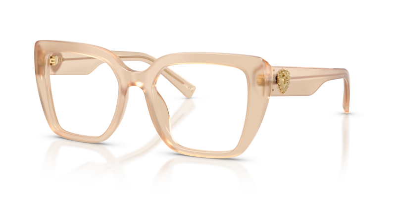 กรอบแว่นสายตา Dolce & Gabbana DG3441-3089 Opal Beige แว่นสายตา Dolce & Gabbana DG3441-3089 มุมเฉียง สีเบจโอปอล สำหรับผู้หญิง