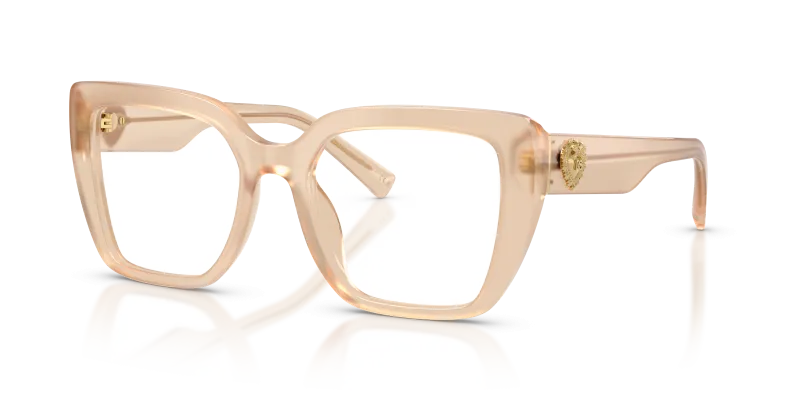 กรอบแว่นสายตา Dolce & Gabbana DG3441-3089 Opal Beige แว่นสายตา Dolce & Gabbana DG3441-3089 มุมเฉียง สีเบจโอปอล สำหรับผู้หญิง