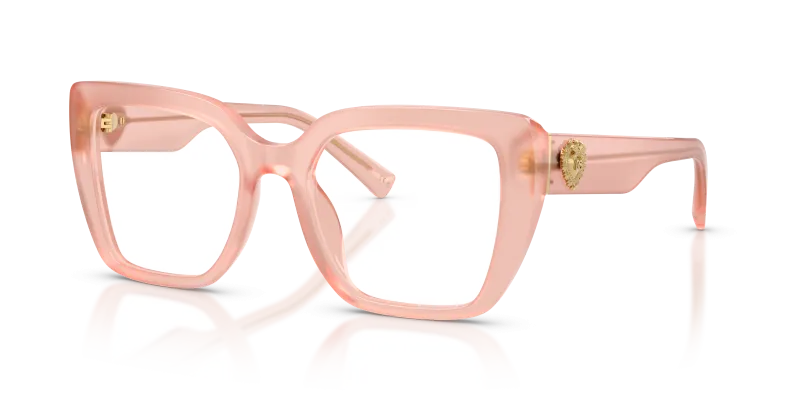 กรอบแว่นสายตา Dolce & Gabbana DG3441-3384 Opal Rose แว่นสายตา Dolce & Gabbana DG3441-3384 มุมเฉียง สีกุหลาบโอปอล สำหรับผู้หญิง