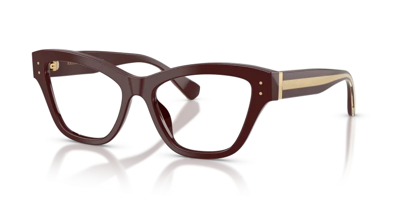 แว่นสายตา Dolce & Gabbana DG3448-3503 มุมเฉียง สีช็อกโกแลต สำหรับผู้หญิง