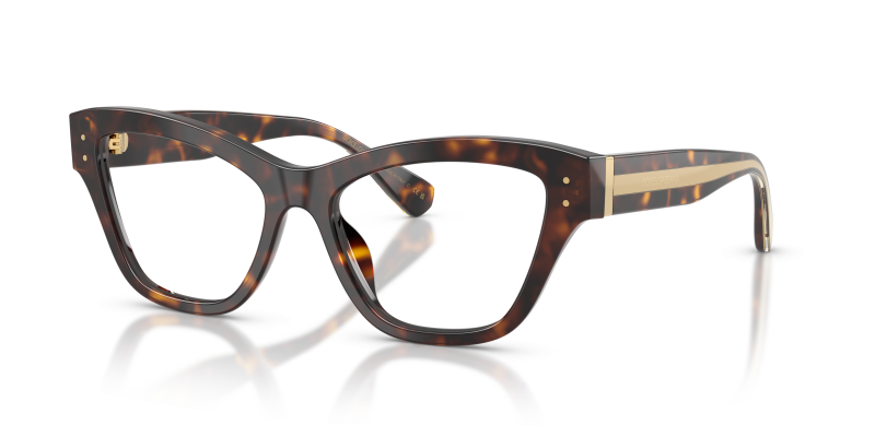 กรอบแว่นสายตา Dolce & Gabbana DG3448-502 Havana แว่นสายตา Dolce & Gabbana DG3448-502 มุมเฉียง สีฮาวานา สำหรับผู้หญิง