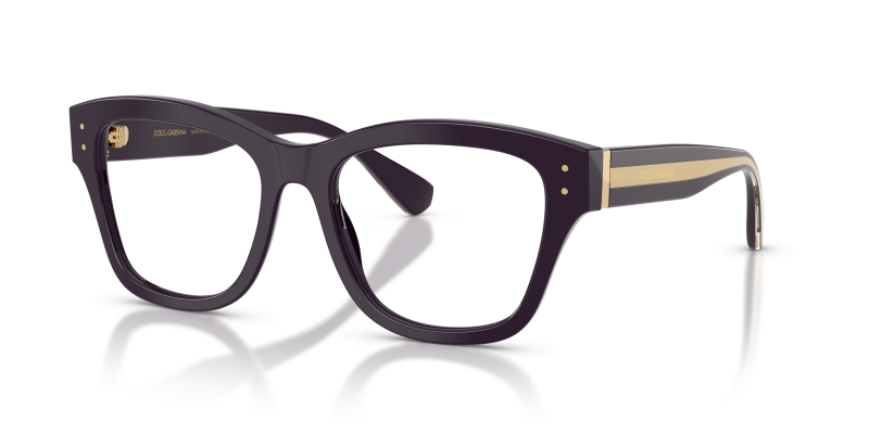 กรอบแว่นสายตา Dolce & Gabbana DG3449-3501 Aubergine แว่นสายตา Dolce & Gabbana DG3449-3501 มุมเฉียง สีมะเขือม่วง สำหรับผู้หญิง