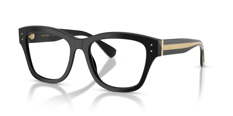 แว่นสายตา Dolce & Gabbana DG3449-501 มุมเฉียง สีดำ สำหรับผู้หญิง
