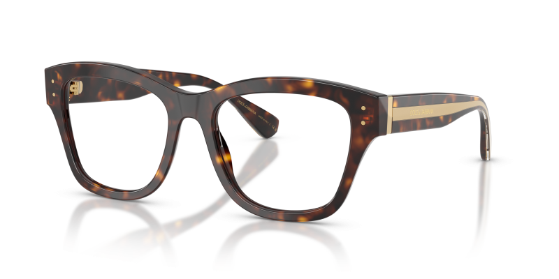 กรอบแว่นสายตา Dolce & Gabbana DG3449-502 Havana แว่นสายตา Dolce & Gabbana DG3449-502 มุมเฉียง สีฮาวานา สำหรับผู้หญิง