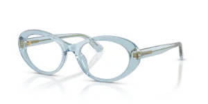 แว่นสายตา Dolce & Gabbana DG3450-3134 มุมเฉียง สีฟ้าอ่อนโปร่งใส สำหรับผู้หญิง