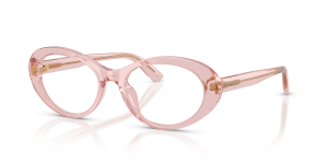 แว่นสายตา Dolce & Gabbana DG3450-3148 มุมเฉียง สีชมพูโปร่งใส สำหรับผู้หญิง