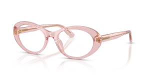 แว่นสายตา Dolce & Gabbana DG3450-3148 มุมเฉียง สีชมพูโปร่งใส สำหรับผู้หญิง