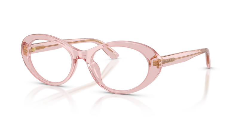 แว่นสายตา Dolce & Gabbana DG3450-3148 มุมเฉียง สีชมพูโปร่งใส สำหรับผู้หญิง