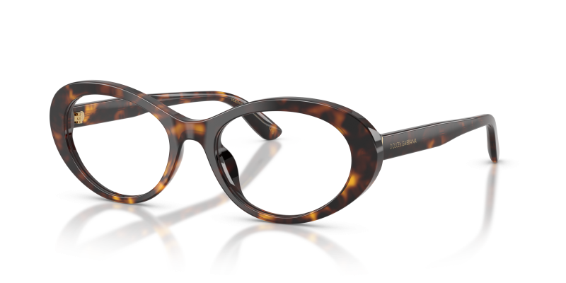 กรอบแว่นสายตา Dolce & Gabbana DG3450-502 Havana แว่นสายตา Dolce & Gabbana DG3450-502 มุมเฉียง สีฮาวานา สำหรับผู้หญิง