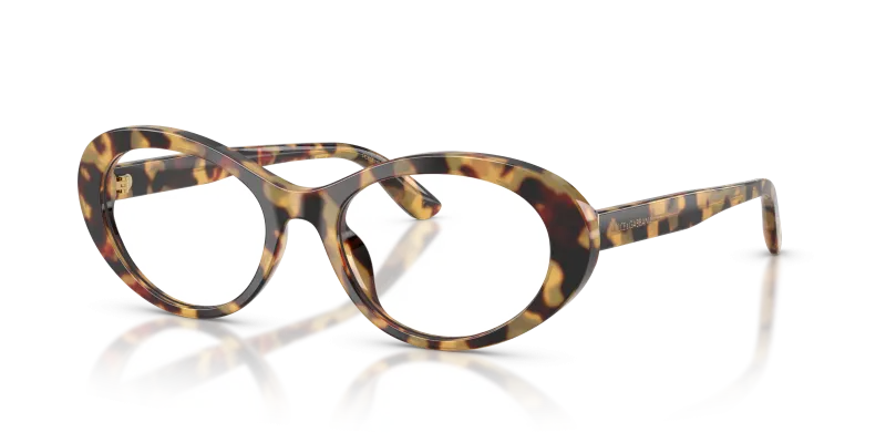 แว่นสายตา Dolce & Gabbana DG3450-512 มุมเฉียง สีฮาวานาเหลือง สำหรับผู้หญิง