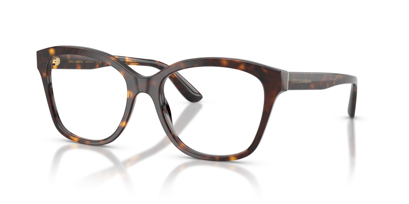 กรอบแว่นสายตา Dolce & Gabbana DG3451-502 Havana แว่นสายตา Dolce & Gabbana DG3451-502 มุมเฉียง สีฮาวานา สำหรับผู้หญิง