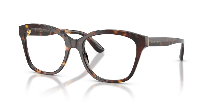 กรอบแว่นสายตา Dolce & Gabbana DG3451-502 Havana แว่นสายตา Dolce & Gabbana DG3451-502 มุมเฉียง สีฮาวานา สำหรับผู้หญิง