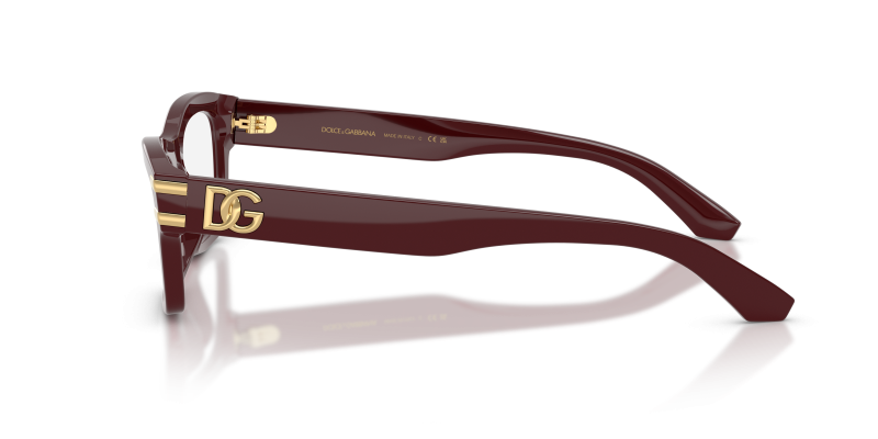 แว่นสายตา Dolce & Gabbana DG3454-3091 มุมข้าง ขาแว่นสีบอร์โด