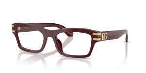 แว่นสายตา Dolce & Gabbana DG3454-3091 มุมเฉียง สีบอร์โด สำหรับผู้หญิง