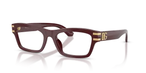 แว่นสายตา Dolce & Gabbana DG3454-3091 มุมเฉียง สีบอร์โด สำหรับผู้หญิง