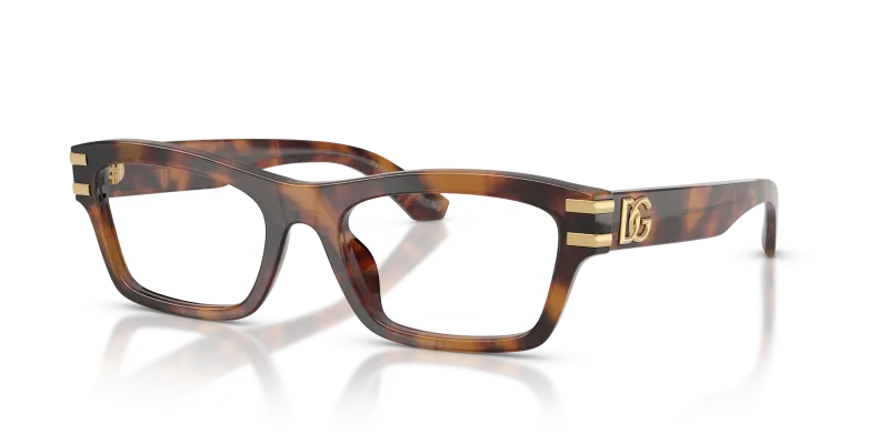 กรอบแว่นสายตา Dolce & Gabbana DG3454-3497 Red Havana แว่นสายตา Dolce & Gabbana DG3454-3497 มุมเฉียง สีฮาวานาแดง สำหรับผู้หญิง