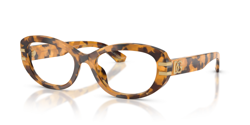 แว่นสายตา Dolce & Gabbana DG3455-3496 มุมเฉียง สีฮาวานาเหลือง สำหรับผู้หญิง