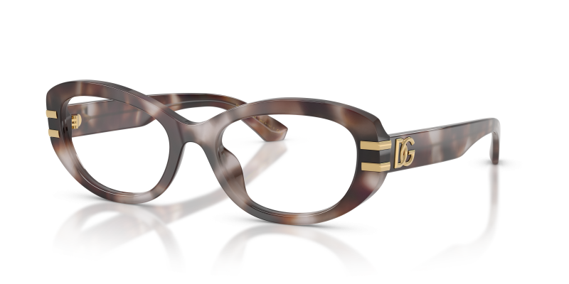 แว่นสายตา Dolce & Gabbana DG3455-3498 มุมเฉียง สีฮาวานาม่วง สำหรับผู้หญิง