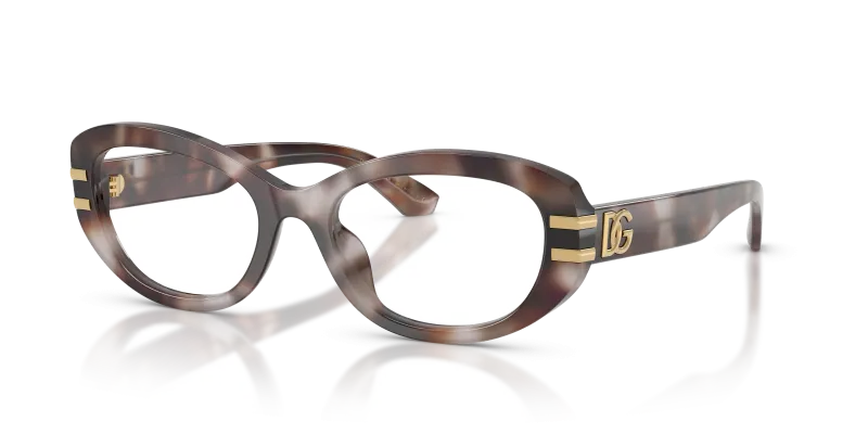 แว่นสายตา Dolce & Gabbana DG3455-3498 มุมเฉียง สีฮาวานาม่วง สำหรับผู้หญิง