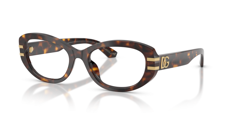 กรอบแว่นสายตา Dolce & Gabbana DG3455-502 Havana แว่นสายตา Dolce & Gabbana DG3455-502 มุมเฉียง สีฮาวานา สำหรับผู้หญิง