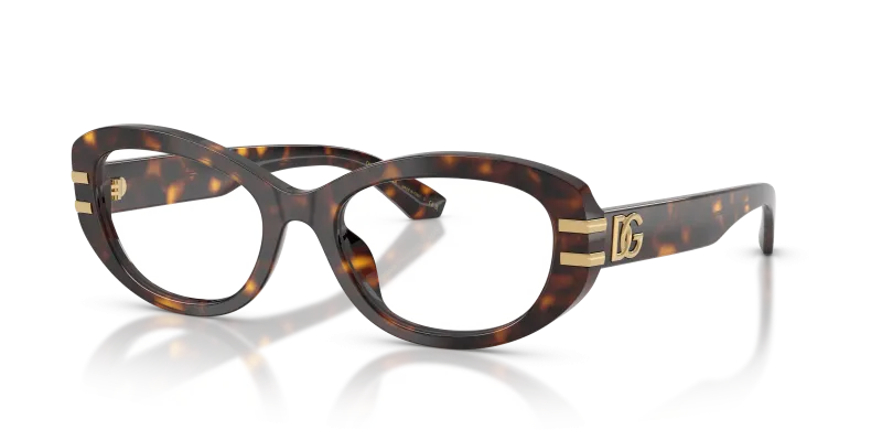 แว่นสายตา Dolce & Gabbana DG3455-502 มุมเฉียง สีฮาวานา สำหรับผู้หญิง