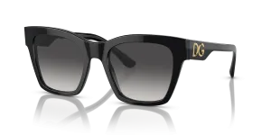 Dolce & Gabbana DG4384 501/8G แว่นกันแดดสีดำเลนส์ไล่ระดับสีเทา สำหรับผู้หญิง