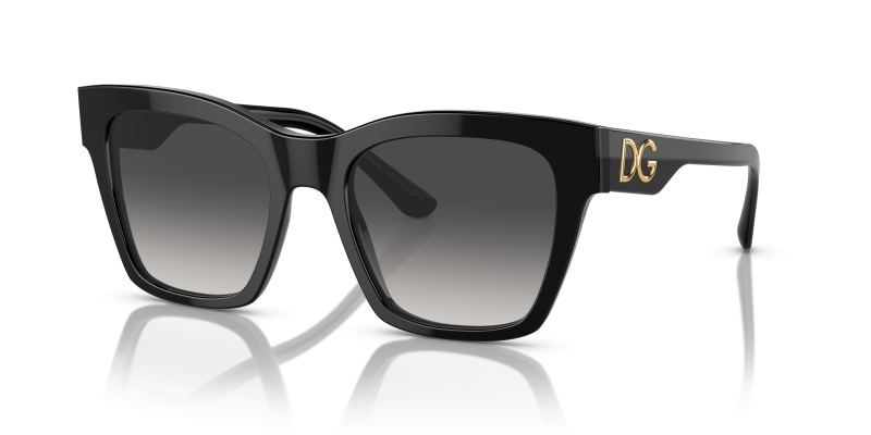 แว่นกันแดด Dolce & Gabbana DG4384 501/8G Black Grey Gradient Dolce & Gabbana DG4384 501/8G แว่นกันแดดสีดำเลนส์ไล่ระดับสีเทา สำหรับผู้หญิง