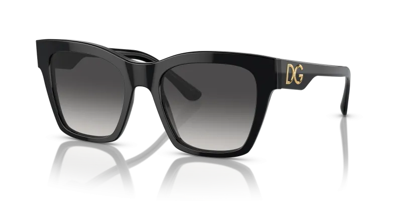 Dolce & Gabbana DG4384 501/8G แว่นกันแดดสีดำเลนส์ไล่ระดับสีเทา สำหรับผู้หญิง